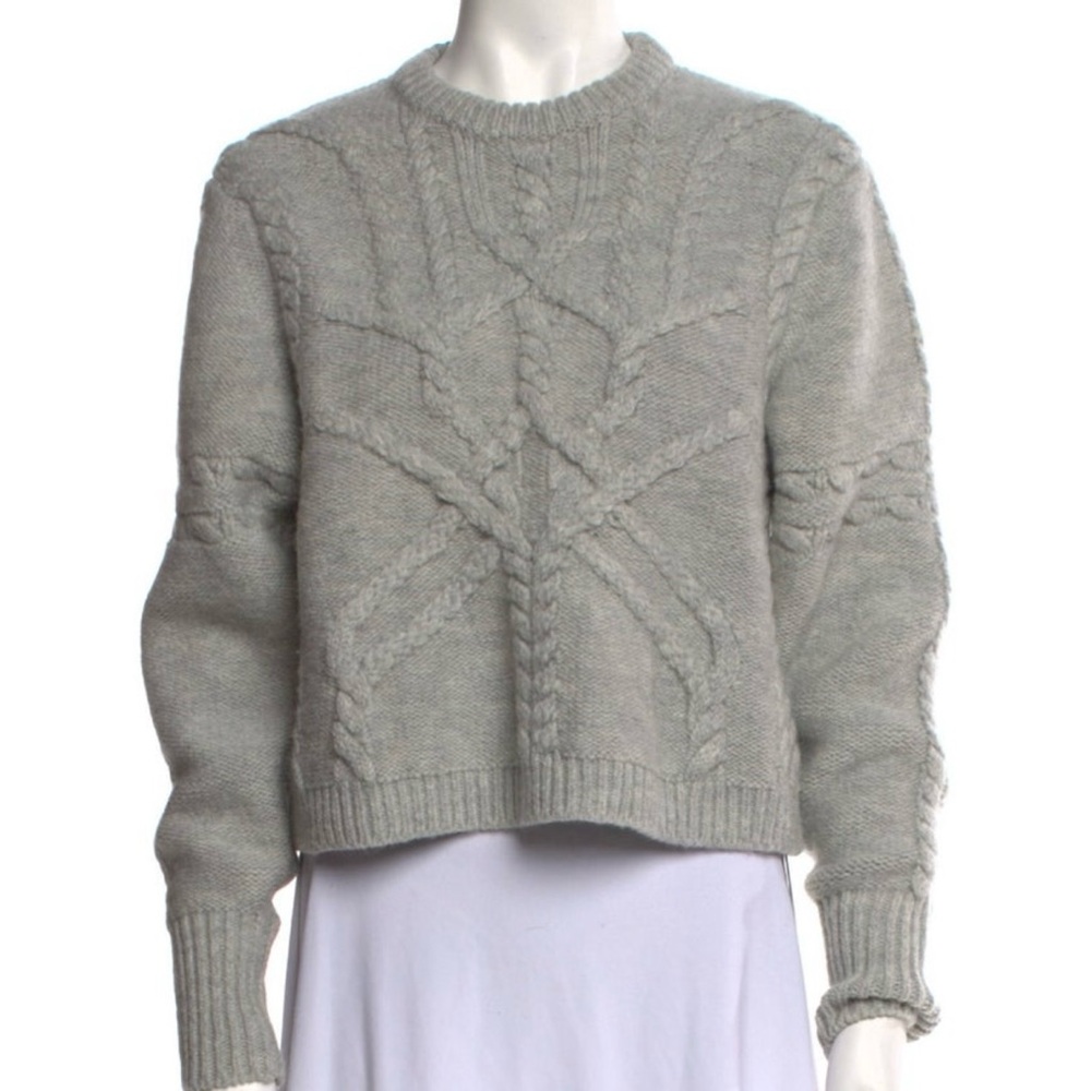 Isabel Marant Light Gray Cable Knit Sweater